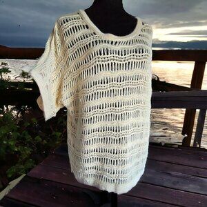 ZYIA ACTIVE ( L )  Crochet Short Sleeve Active Over Top